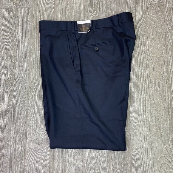 BROOKS BROTHERS Wool Hand Tailored Pants 38 Waist Navy Blue NWT's
